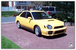 2003 Sonic Yellow WRX Sport Wagon with KYB AGXs